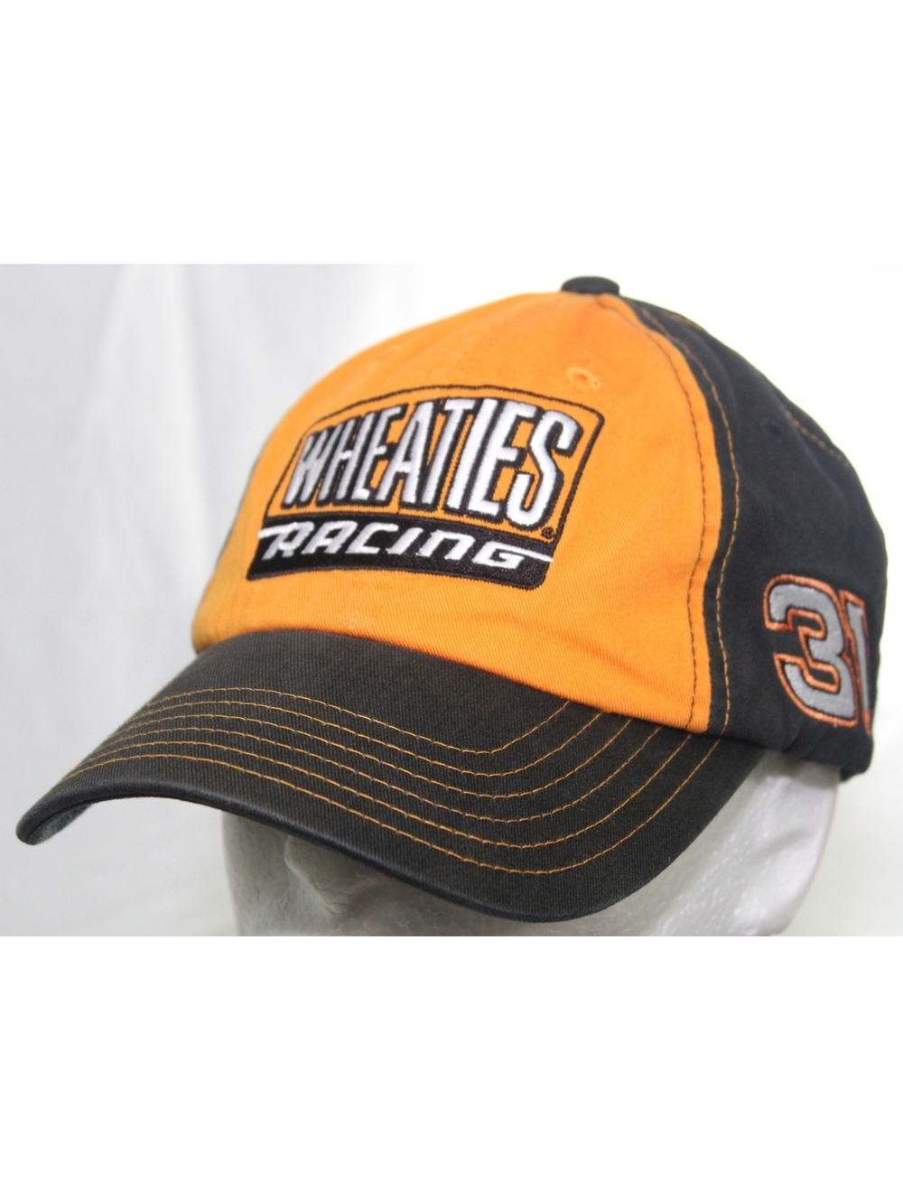 Jeff Burton #31 Wheaties Racing RCR NASCAR Hat Checkered Flag Sports Cap Orange